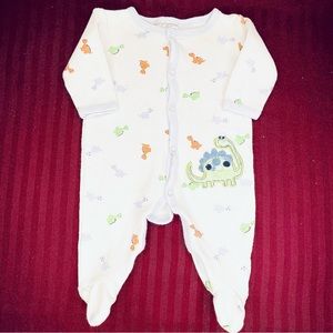 Sweat & Soft Baby Boy Dinosaur All Over Bodysuit White 0/3 Months